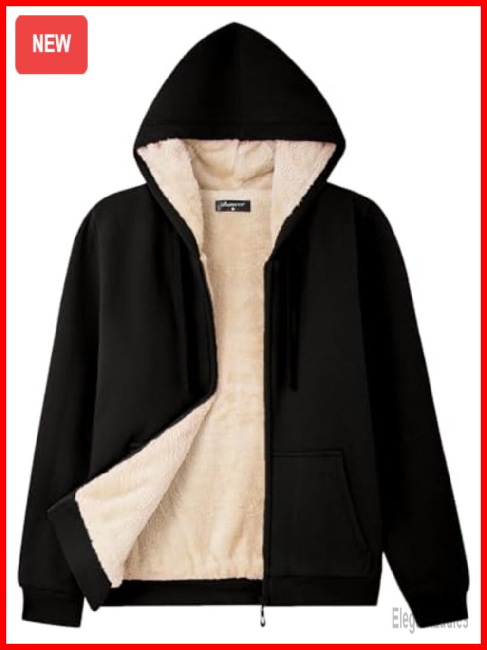 Fleece Lined Zip Up Hoodie Jacket Cozy Warm Sweatshirt Coat
